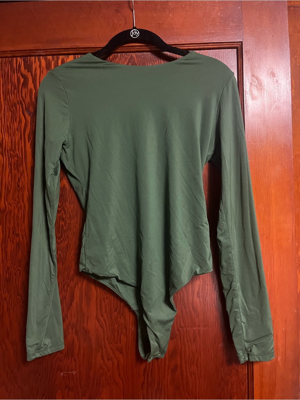 Pumiey Women's Long-Sleeve Dark Green Soft Bodysuit